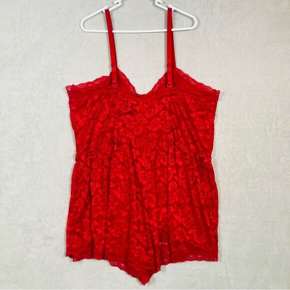 Torrid Simply All Over Lace Romper Sexy Womens Plus Size 2 2X Jester Red NEW - Picture 5 of 13